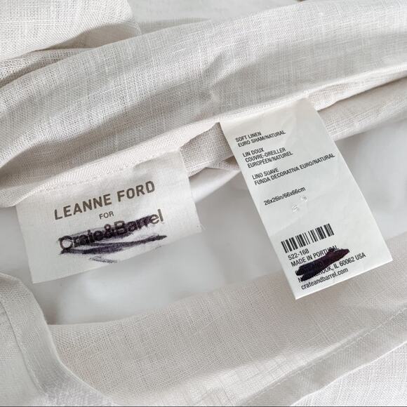 Leanne Ford For Crate & Barrel Soft Linen Euro Sham - Picture 6 of 7